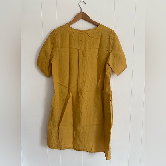 Linen Mustard Tunic - Asymmetric - Picture 2 of 11